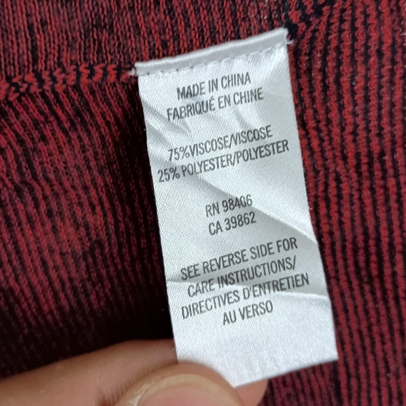 Theory Lightweight Knit Top In Heather Navy/Red Combo Size Small $220 - Picture 6 of 6